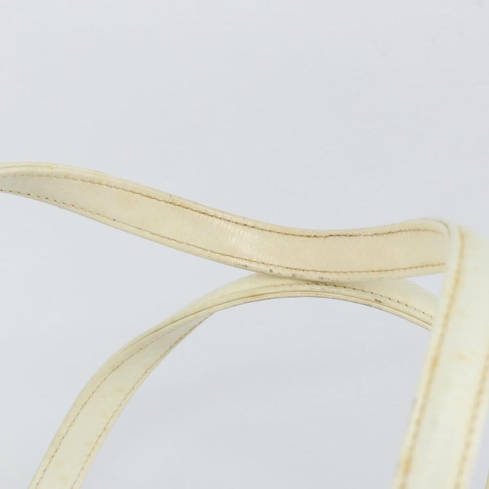 GUCCI Hand Bag Leather White Gold Auth 154583 - Picture 8 of 16